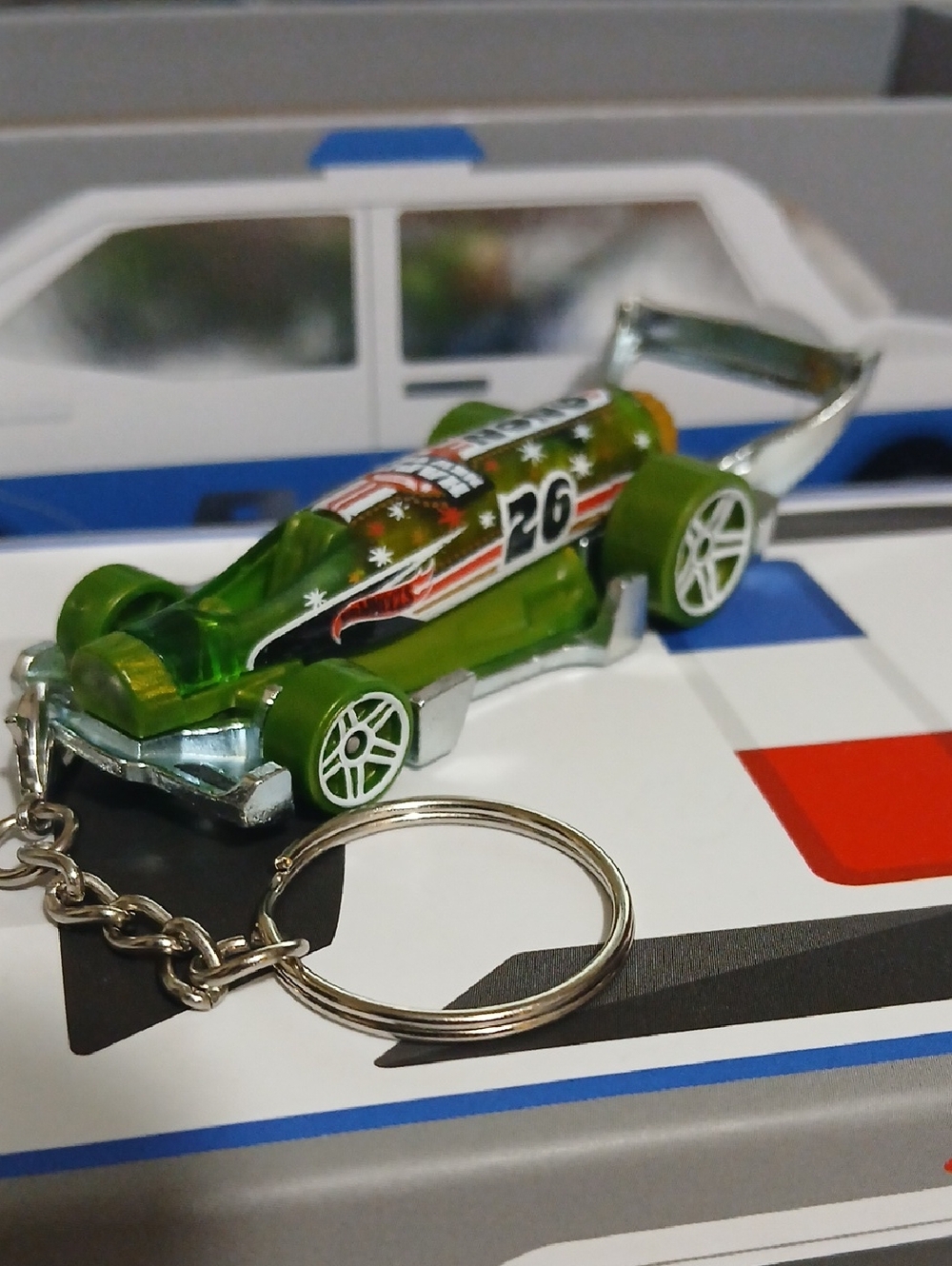 Green Carbonator Hot Wheels Car Keychain - 1/64